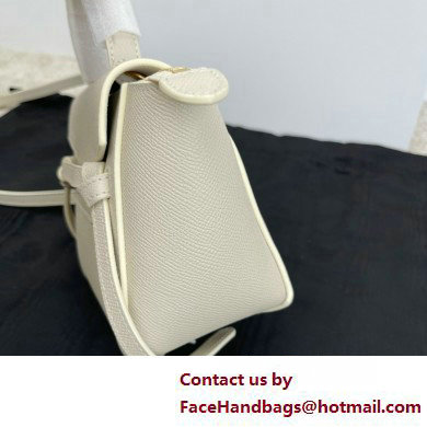 Celine mini belt pico Bag in grained calfskin white 2025