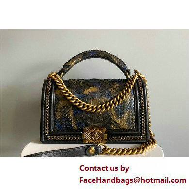 Chanel Chain Boy Flap Medium Bag In Python 01 2025