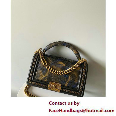 Chanel Chain Boy Flap Medium Bag In Python 01 2025