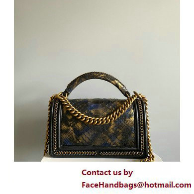 Chanel Chain Boy Flap Medium Bag In Python 01 2025