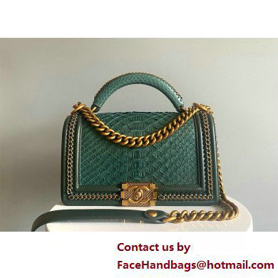 Chanel Chain Boy Flap Medium Bag In Python 02 2025 - Click Image to Close