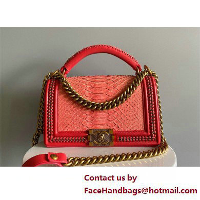 Chanel Chain Boy Flap Medium Bag In Python 04 2025 - Click Image to Close