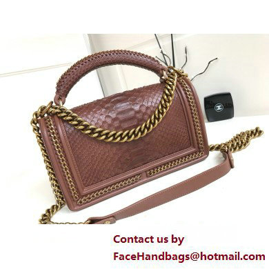 Chanel Chain Boy Flap Medium Bag In Python 06 2025