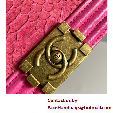 Chanel Chain Boy Flap small Bag In Python fuchsia 2025