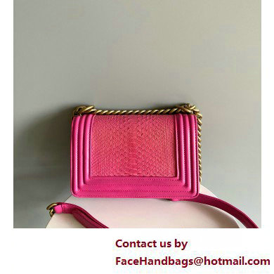 Chanel Chain Boy Flap small Bag In Python fuchsia 2025