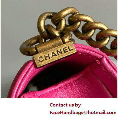 Chanel Chain Boy Flap small Bag In Python fuchsia 2025