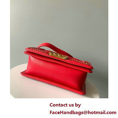 Chanel Chain Boy Flap small Bag In Python red 2025