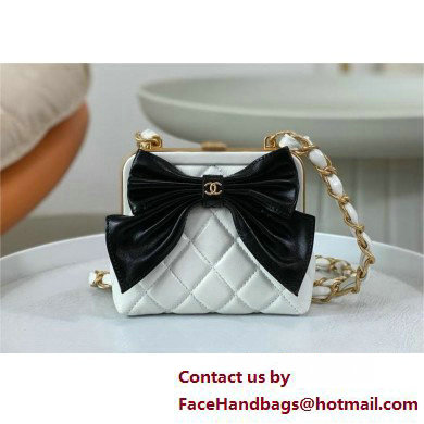 Chanel Clutch with Chain AP4028 white/black 2025 - Click Image to Close