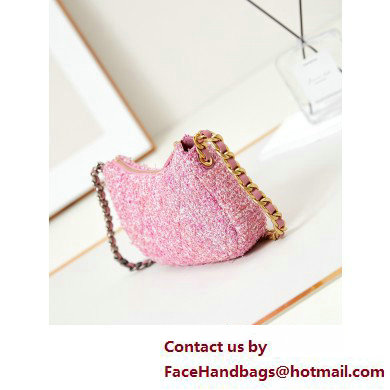 Chanel Cotton Tweed CHANEL 19 Clutch with Chain Bag AP3763 Pink 2025