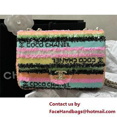 Chanel Micro Rainbow Sequins Rectangular Mini Flap Bag GHW 2025