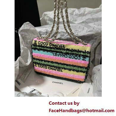 Chanel Micro Rainbow Sequins Rectangular Mini Flap Bag GHW 2025