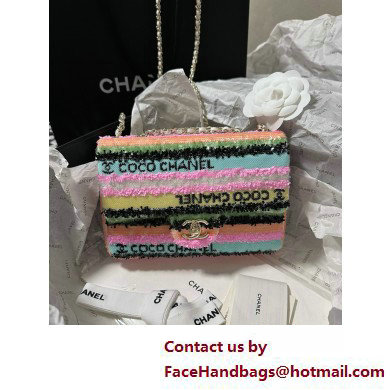 Chanel Micro Rainbow Sequins Rectangular Mini Flap Bag GHW 2025