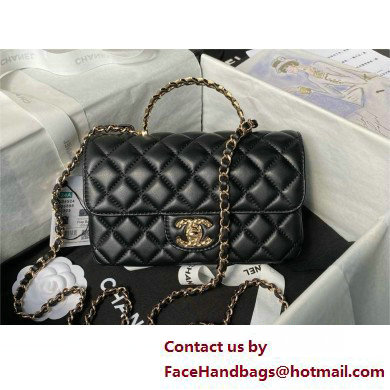 Chanel Mini Flap Bag with Top Handle AS4924 BLACK 2025 - Click Image to Close