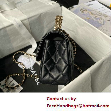 Chanel Mini Flap Bag with Top Handle AS4924 BLACK 2025