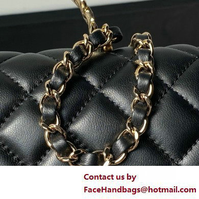 Chanel Mini Flap Bag with Top Handle AS4924 BLACK 2025