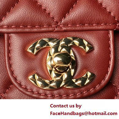 Chanel Mini Flap Bag with Top Handle AS4924 BURGUNDY 2025