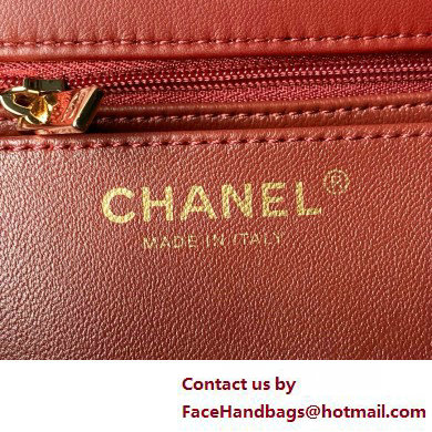 Chanel Mini Flap Bag with Top Handle AS4924 BURGUNDY 2025