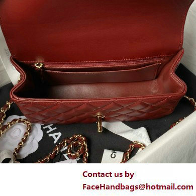 Chanel Mini Flap Bag with Top Handle AS4924 BURGUNDY 2025