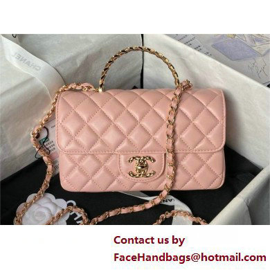 Chanel Mini Flap Bag with Top Handle AS4924 PINK 2025 - Click Image to Close