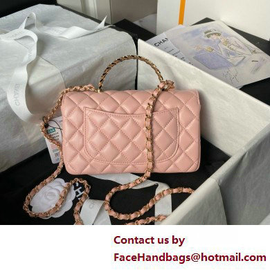 Chanel Mini Flap Bag with Top Handle AS4924 PINK 2025