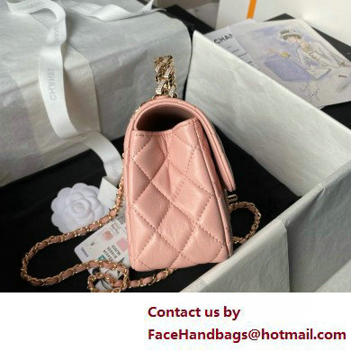 Chanel Mini Flap Bag with Top Handle AS4924 PINK 2025