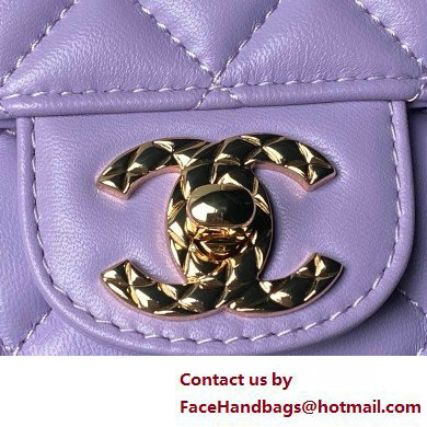 Chanel Mini Flap Bag with Top Handle AS4924 PURPLE 2025