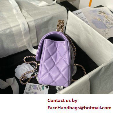 Chanel Mini Flap Bag with Top Handle AS4924 PURPLE 2025