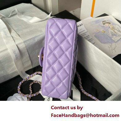 Chanel Mini Flap Bag with Top Handle AS4924 PURPLE 2025