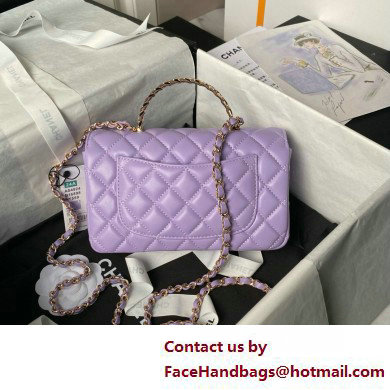 Chanel Mini Flap Bag with Top Handle AS4924 PURPLE 2025