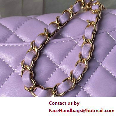 Chanel Mini Flap Bag with Top Handle AS4924 PURPLE 2025