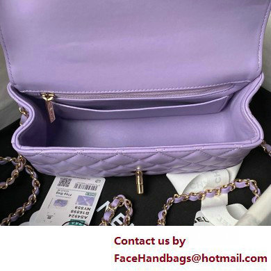 Chanel Mini Flap Bag with Top Handle AS4924 PURPLE 2025