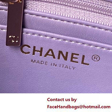 Chanel Mini Flap Bag with Top Handle AS4924 PURPLE 2025