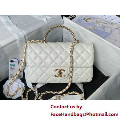 Chanel Mini Flap Bag with Top Handle AS4924 WHITE 2025