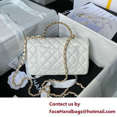 Chanel Mini Flap Bag with Top Handle AS4924 WHITE 2025