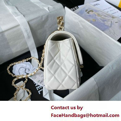 Chanel Mini Flap Bag with Top Handle AS4924 WHITE 2025