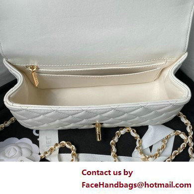 Chanel Mini Flap Bag with Top Handle AS4924 WHITE 2025