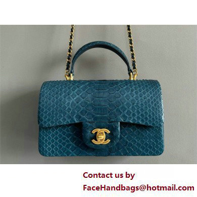 Chanel Mini Flap Bag with Top Handle in python leather AS2431 01 2025