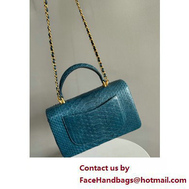 Chanel Mini Flap Bag with Top Handle in python leather AS2431 01 2025