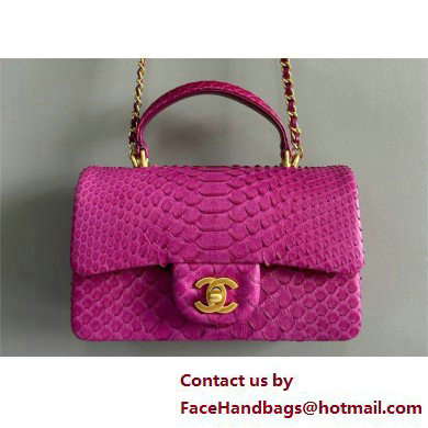 Chanel Mini Flap Bag with Top Handle in python leather AS2431 03 2025