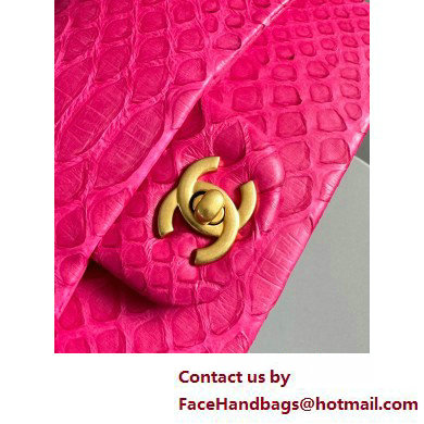 Chanel Mini Flap Bag with Top Handle in python leather AS2431 07 2025