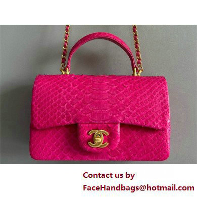 Chanel Mini Flap Bag with Top Handle in python leather AS2431 07 2025