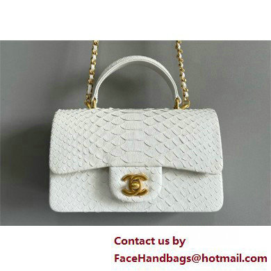 Chanel Mini Flap Bag with Top Handle in python leather AS2431 08 2025