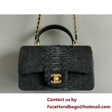 Chanel Mini Flap Bag with Top Handle in python leather AS2431 10 2025