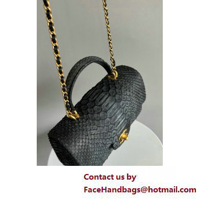 Chanel Mini Flap Bag with Top Handle in python leather AS2431 10 2025