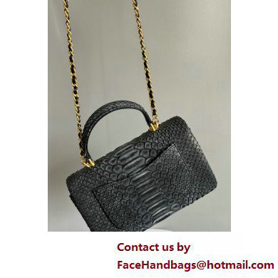 Chanel Mini Flap Bag with Top Handle in python leather AS2431 10 2025