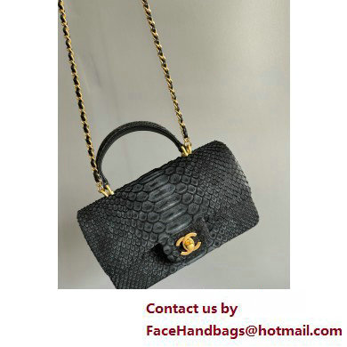 Chanel Mini Flap Bag with Top Handle in python leather AS2431 10 2025