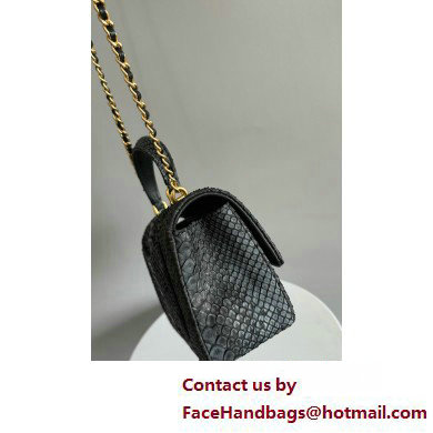 Chanel Mini Flap Bag with Top Handle in python leather AS2431 10 2025