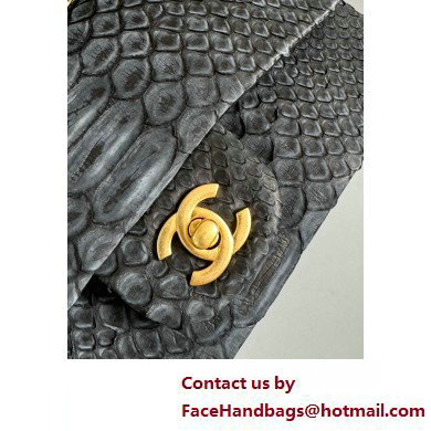 Chanel Mini Flap Bag with Top Handle in python leather AS2431 10 2025