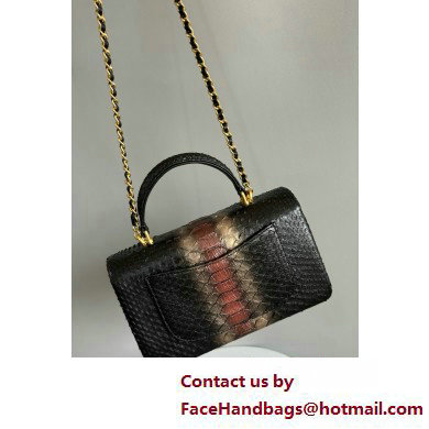 Chanel Mini Flap Bag with Top Handle in python leather AS2431 11 2025