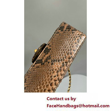 Chanel Mini Flap Bag with Top Handle in python leather AS2431 12 2025